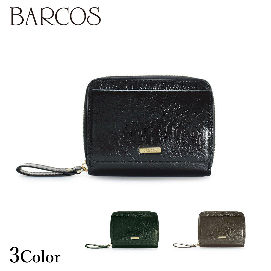 バルコス 財布 BARCOS しわパテントレザー蛇腹ミニウォレット レディース 全3色 ONESIZE バルコス