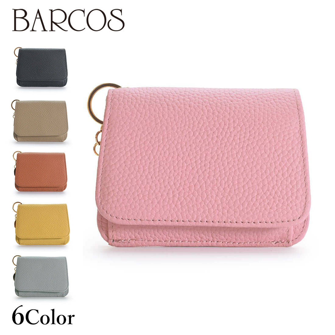 Rakuten - BARCOS チャーム付きシュリンクレザーミニ財布 レディース メンズ 全6色 ONESIZE バルコス