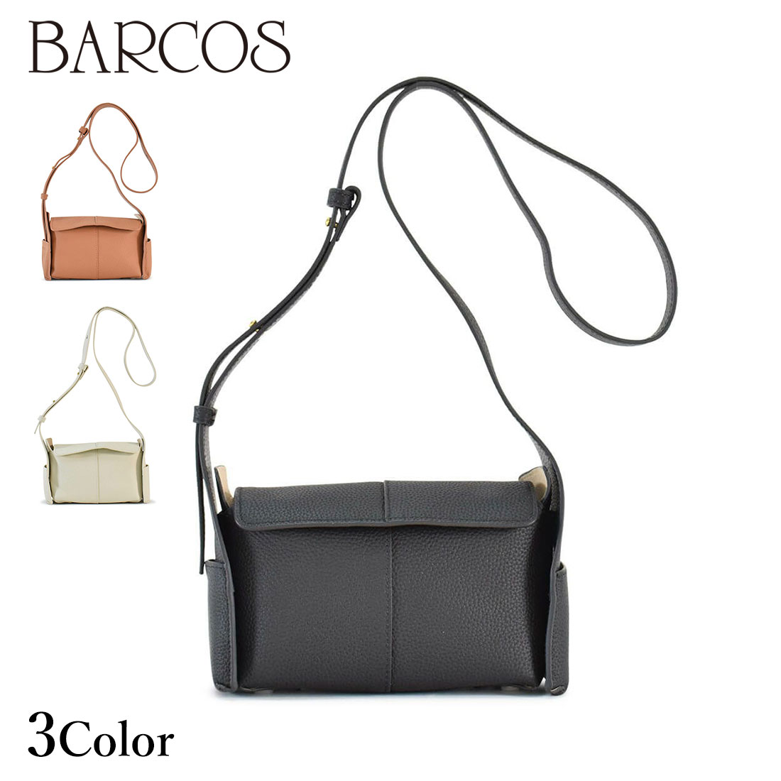 Rakuten - BARCOS シュリンクレザーデザインショルダーバッグ レディース 全3色 ONESIZE バルコス