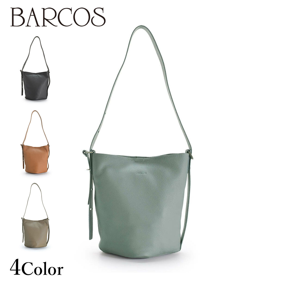 Rakuten - BARCOS ユニークバケツ型シュリンクレザーショルダーバッグ レディース 全4色 ONESIZE バルコス