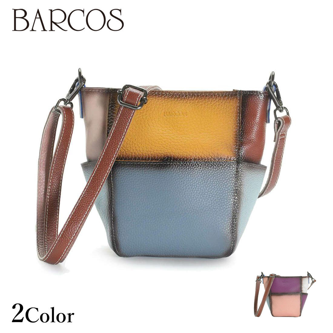 Rakuten - BARCOS パッチワーク風レザーポシェット レディース 全2色 ONESIZE バルコス
