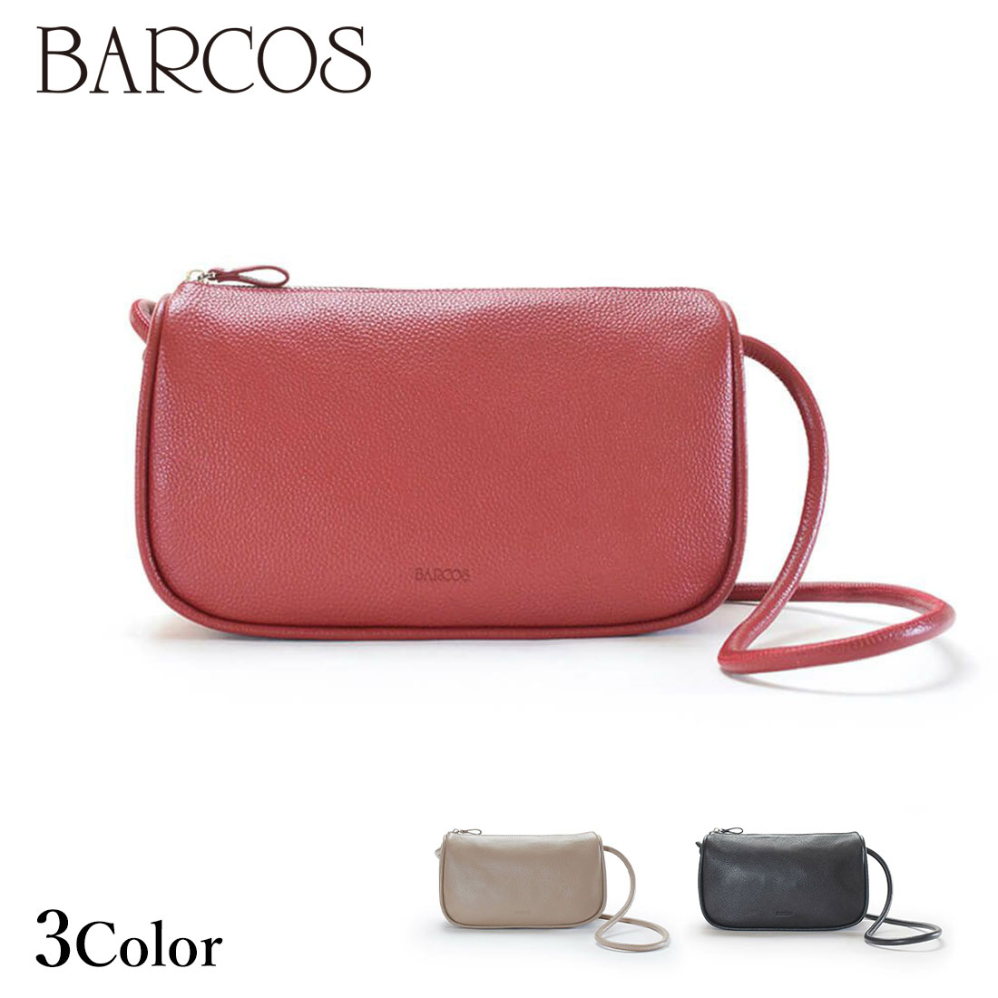 Rakuten - BARCOS 丸手レザーショルダーバッグ レディース 全3色 ONESIZE バルコス