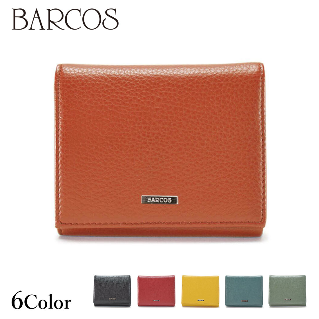 BARCOS ソフトレザー2つ折財布 レディース メンズ 全6色 ONESIZE バルコス