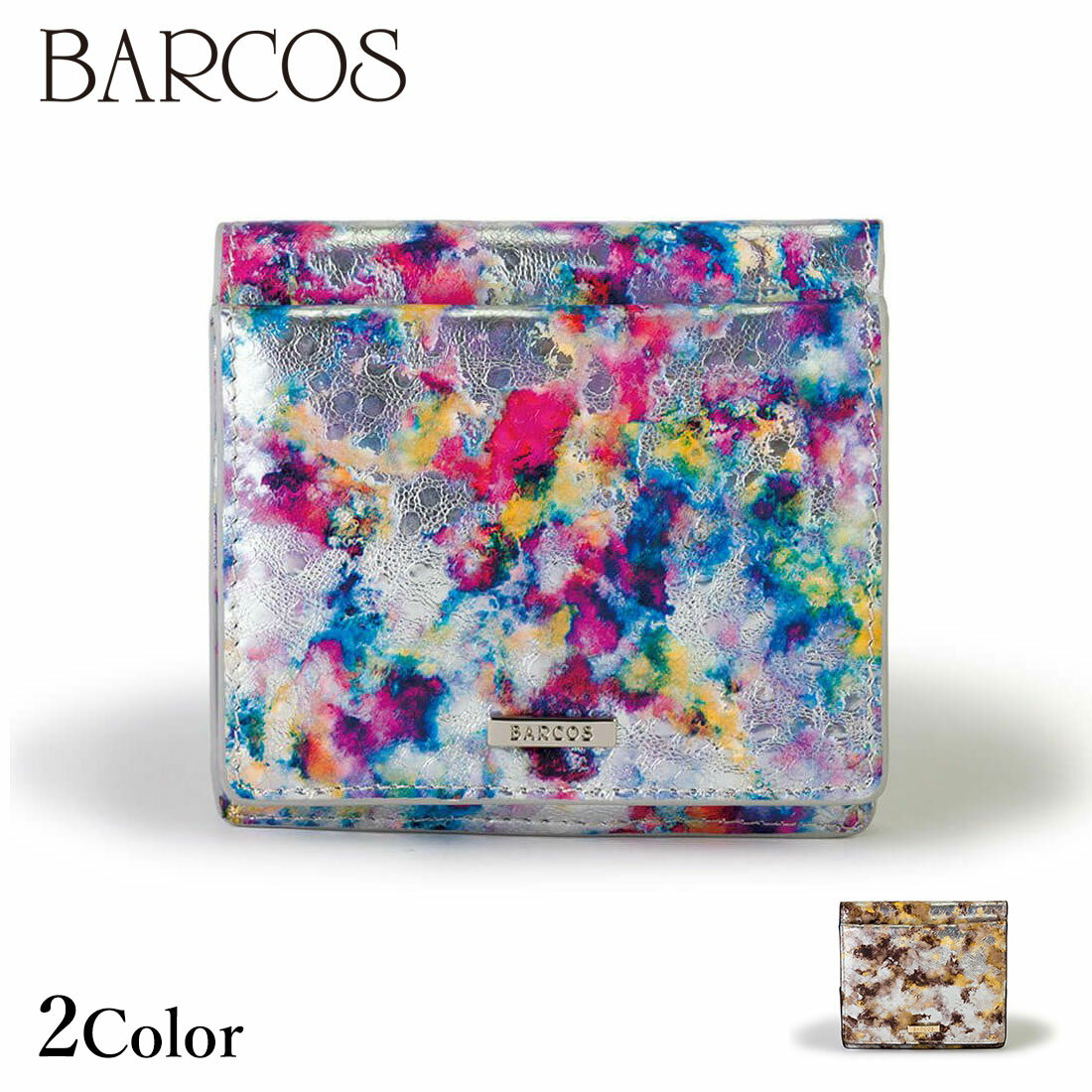 BARCOS ペイントレザー折財布 レディース 全2色 ONESIZE バルコス