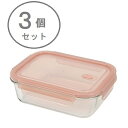 お買い得 3個セット 耐熱ガラス 保存容器 長方形 980ml バルブ付 ディッシュプラス HB-5961 -3 食品保存 電子レンジ オーブン 対応 冷凍 保...