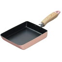 玉子焼き 13×18cm IH対応 ふっ素加工 ピンク ナチュラルクックピュア HB-6660 木柄 木目 かわいい 卵焼き フライパン 玉子焼き器 オール熱源...