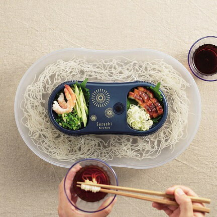 流しそうめんグッズ 流しそうめん器 電池 2〜3人用 そうめん流し器 Mサイズ 花火 涼しクルクル D-1337 流しそうめん機 電動 コードレス 家庭用 パール金属