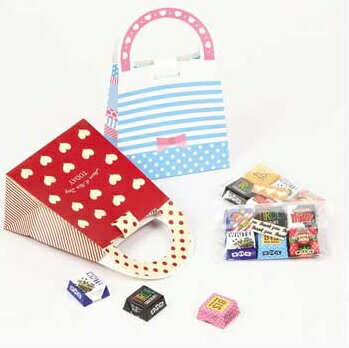 【 SALE 】 ホワイトデー ラッピング 紙袋 お菓子袋 ハンディボックス 2枚入 ストライプ 紙製 ベイクベイク D-6455 プレゼント ギフトバッグ 小さめ ラッピング袋 かわいい 小分け チョコ クッキー 贈り物 バレンタイン パール金属 限定数量特価