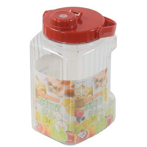 梅酒 瓶 保存容器 プラスチック製 果実酒びん 3L 軽くて割れにくい HB-6935 梅酒 瓶 びん 軽量 透明 ク..