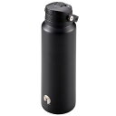水筒 1L ワンタッチ HDボトル ブラック UE-3549 ステンレスボトル 1.0L 保冷用 スポーツボトル ハンドル付き 直飲み キャプテンスタッグ(3)