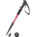 登山 トレッキングポール 杖 トレッキングステッキ ベントグリップ 4段 100〜105cm スライド式 レッド FEEL BOSCO UM-2317 軽量 コ...