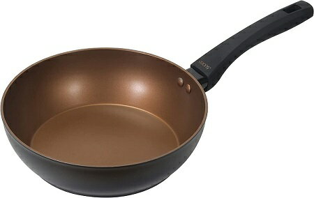 樂天商城 - VISIONS 深型 フライパン 24cm IH対応 ディープパン ブラック GOLD Coating CP-1749 耐久性 美味しく焼ける ガス火 オール熱源 ビジョン パール金属