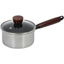 片手鍋 14cm IH対応 2層鋼ダイヤモンドコート ファストクック HC-206 時短 軽い 軽量 ステンレス アルミ 高耐久 スピード調理 木目調 ハンドル...