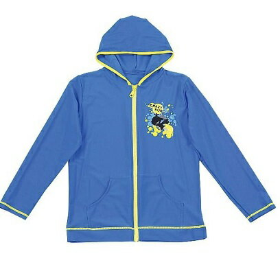 ＼ 在庫処分 ／ ラッシュガード UVカット キッズ ラッシュパーカー ジュニアパーカー 長袖 パーカー ブルー Mサイズ ME-1521 紫外線対策 日焼け防止 子供用 子ども 海 プール 男の子 女の子 限定数量特価 キャプテンスタッグ