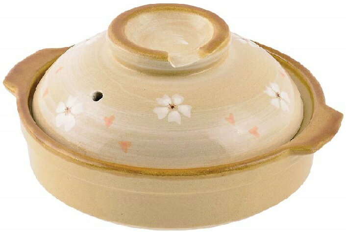 よせ鍋 17cm 小花 L-1794 土鍋 一人鍋 煮込みうどん 保温 ガス火用 パール金属