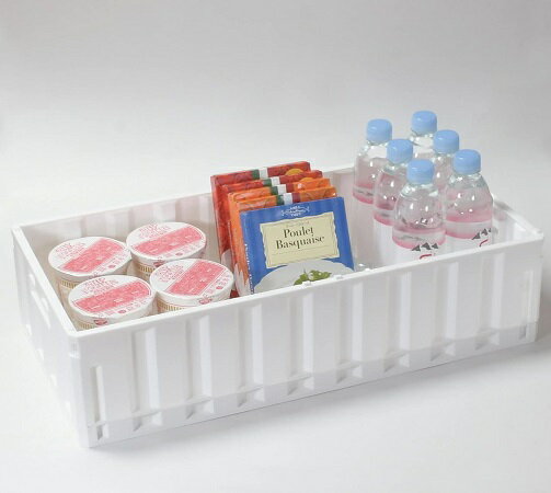 収納 コンテナ ボックス 折りたたみ Lサイズ ホワイト スキット HB-6491 積み重ね パール金属