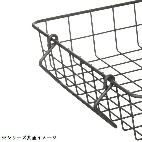 ワイヤー バスケット Mサイズ スタッキング ブラウン ホワイト 持ち手付き カゴ 収納 ディスプレイ 浅型 おしゃれ N-8325 N-8326 パール金属