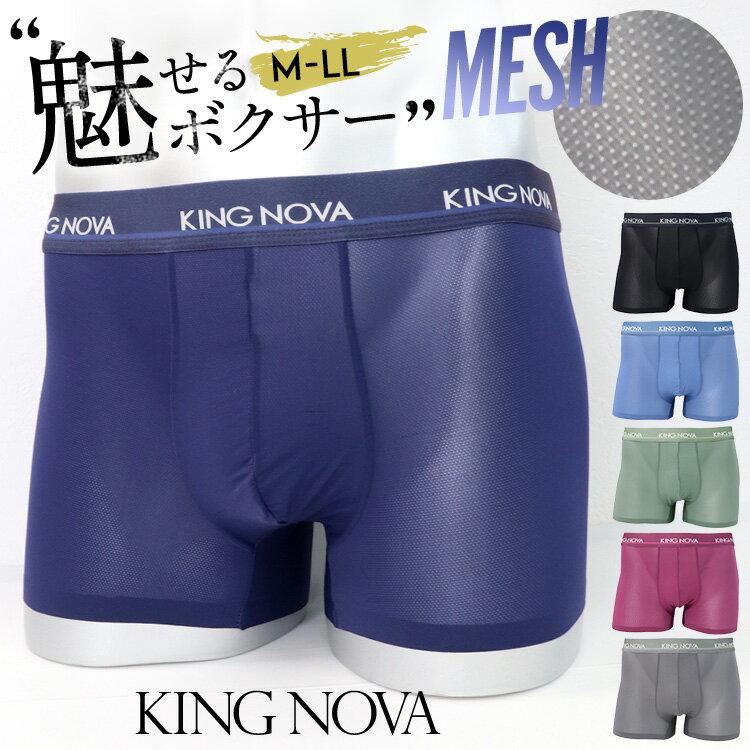 【1980円以上で送料無料】KING NOVA メッシュ！≪キングノバ 極薄メッシュ★メンズボクサーパンツ≫メンズパンツ メンズ ボクサー 夏 おしゃれ クール ドライ 吸汗速乾 メンズショーツ 無地 ローライズ メンズ ブランド トランクス 男性用 大きいサイズ プレゼント