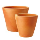 テラコッタ E23 L M 2点セット（10/8号鉢）≪植木鉢 陶器 テラコッタ 素焼き鉢系≫