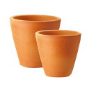 テラコッタ E23 M S 2点セット（7/8号鉢） ≪植木鉢 陶器 テラコッタ 素焼き鉢系≫