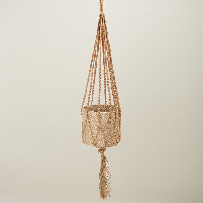 樂天商城 - 【植木鉢】ジュート マクラメ&バスケット FB20【植木鉢 おしゃれ 鉢カバー ガーデン雑貨 かわいい インテリア】【FARM3】