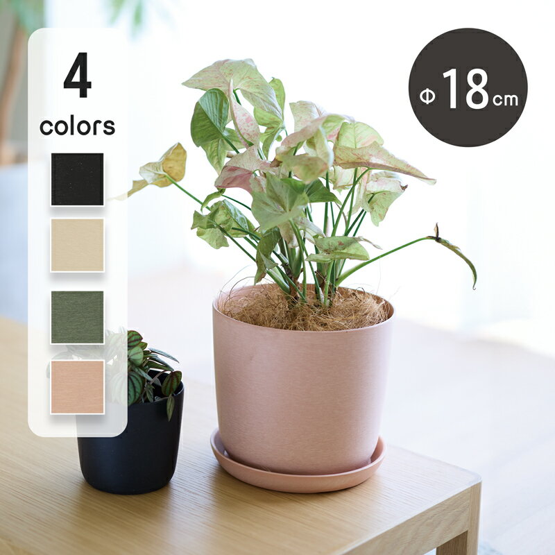 【受け皿付き】エステリ 18【植木鉢 おしゃれ ガーデン雑貨 かわいい インテリア エコ プラスチック サ..