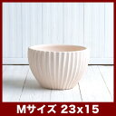 サフィ 40W Mサイズ ≪おしゃれな植木鉢/陶器/白系テラコッタ/素焼き≫