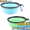 fogman ペットボウル 折りたたみ式 カラビナ 携帯 持ち運び コンパクト 水飲み皿 2個セット (ブルー/グリーン)