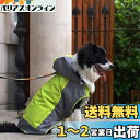 Umora 犬用レインコート カッパ 雨具 通気 帽子付 散歩用 小型犬 中型犬 大型犬(グリーン+グレー XS)