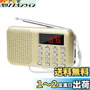 【送料無料】LEFON 充電式 多機能 AM FMポケットラジオ USB.microSDカード対応 MP3プレーヤー LEDライト ポータブルラジオ (金色)