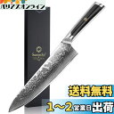 Sunnecko 包丁 牛刀 203MM ダマスカス 67層 ステンレス 鋼 家庭用 キッチン 両刃 万能 よく切れる 野菜 肉 魚 プレゼント 結婚祝い パン切り