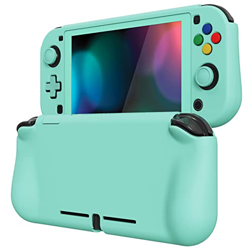 PlayVital ZealProtect Nintendo Switch Liteに対応用保護シェル、Switch Liteに対応用人間工学に基づいたデザインしたハードシェル、ジョイコンのシェル＆グラスフィルム＆サムライカバー＆ボタンキャップは付属しています【ミスティグリーン】