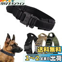 ALLMIRA 犬 首輪 ナイロン製 調整可能 ハンドル付き 訓練 首輪 中型犬 大型犬 くびわ 散歩 戦術訓練 メタルDリング犬 ガス透過内層 マジックテープ固定 突出防止 ペット用品 ミリタリー (ブラック, L)