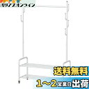 VICERII ハンガーラック 多機能収納 おしゃれ 洋服ラック 衣類収納 頑丈 防サビ キャスター付き 洋服掛け (ホワイト, 2段)