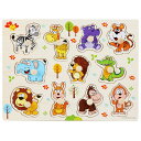 DELUXEFOX 木製パズル 型はめパズル 赤ちゃん モンテッソーリ 知育玩具 1 2 3 歳幼児早期開発 形合わせ 形認識 色認知 色彩感覚 脳トレ おもちゃ 果物/動物/交通/海洋生物/野菜のパズル 男の子 女の子おもちゃ 誕生日プレゼント(動物1)
