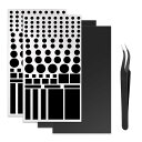 DELUXEFOX LED減光シール【4枚入り】10x20cm減光シールバンドニッパー 黒テープ 強粘着 マスキングテープ 眩しい光から守る強力テープ - 多様な用途に対応する遮光テープ(2)