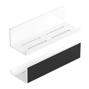 PAVSTINE 浴室用ラック マグネット シャワーラック 2個セット 調味料ラック 強力磁石壁掛け ABS製 錆びにくい 水切り お風呂/バスルーム/洗面所/キッチン収納ラック 穴あけ不要 約W30×D10×H8cm 省スペース 2段式 ホワイト