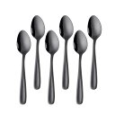 Buyit ティースプーン コーヒースプーン 6本セット 18-10ステンレス鋼製 肉厚があり 全長13.5cm ブラック