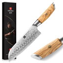 XINZUO 18.2cm 三徳包丁73層ダマスカス鋼Santokuナイフダマスカス鋼キッチンナイフ、プロシェフナイフ野菜ナイフ、キッチン多機能調理ナイフ、人体...