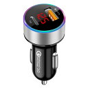 【2024強化版】車載充電器 ELYBYYLE for 車の電圧測定 USB 急速充電 USB C & USB A ポート PD 36W+QC 電流自動識別 4.8A電流 急速充電 LEDデジタルディスプレー搭載 USBカーチャージャー 電圧測定12〜24V車対応 【 iPhone & android & IQOS 対応】 シルバー(2)