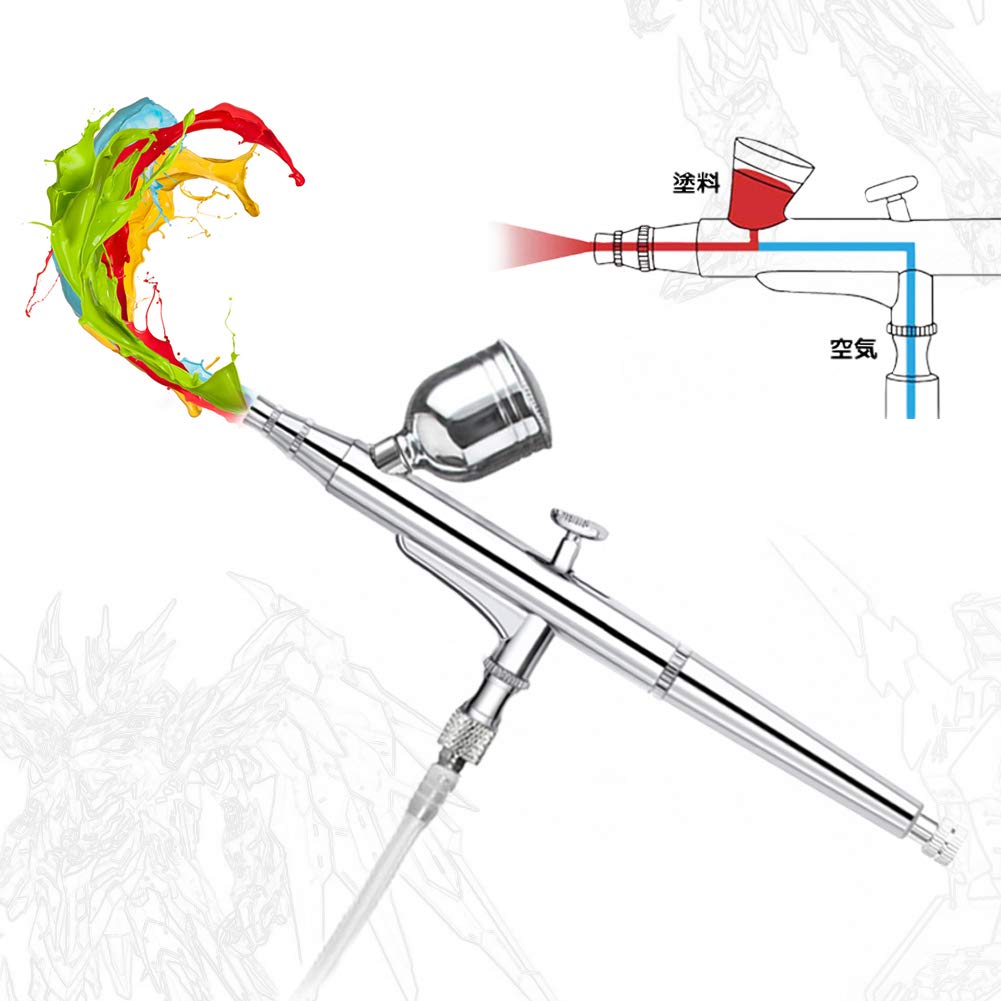 【送料無料】Ausuc エアブラシ ダブルアクション 口径0.3mm 6cc 20cc 40cc 3種類カップ 重力式エアーブラシセット プラモ プラモデル塗装 ホビー用塗装用具