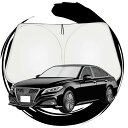 ruiya トヨタ クラウン 220 専用 サンシェード フロントガラス用 パラソル 車用サンシェード UVカット 日よけ 車中泊 折り畳み式 カスタムパーツ