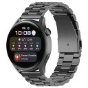 For garmin forerunner 265/965/Huawei Watch GT3 46mm/3 /3 Pro バンド22mm Huawei Watch GT 46mm/GT 2 46mm/GT 交換バンド 金属 高級ステンレス 調節可能 ビジネス風Huawei Watch 2 Classic/2 Pro 交換バンド(ブラック)