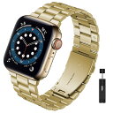 対応Apple Watch Ultra/8/SE2/7/1/2/3/4/5/6/SEメタルバンド ステンレス製 Apple Watch 7 45mm 交換バンド シンプル調整器具付きiWatch アップルウォッチ6 スマートウォッチ交換ベルト贅沢ビジネス質感(ゴールド|42mm 44mm 45mm 49mm)