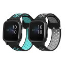 2x 交換ベルト 対応: Garmin Venu Sq Music/Sq バンド - シリコンバンド ソフト TPU 耐久性 黒色/グレー/黒色/ライトブルー