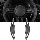 Fucaten 適合 マツダ 新型CX-60 KH系(2022年9月~) CX-30 DM系(2019年11月~) Mazda3セダン/ファストバック BP系 (2019年5月~) MX-30 DR系(2020年10月~) パドルシフトカバー シフトパドル アルミ合金製 取り付け簡単 2pcsセット (ブラック)