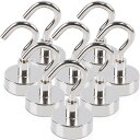 8個セット 超強力 マグネット フック 直径20mm 垂直負荷能力8KG 磁石 フック 防錆 強力 収納 フック 壁掛けフック 磁石付き キッチン 玄関 冷蔵庫...