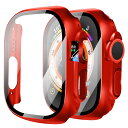 【2024改良ケース】YUGYUG 対応 アップルウォッチウルトラ2/ウルトラ カバー 49mm Apple Watch Ultra2/Ultra ケース 49mm PC素材 Apple Watch ケース ガラスフィルム 一体型 日本旭硝子材 二重構造 Apple Watch カバー 全面保護 強化ガラス キズ防止(49mm,レッド)