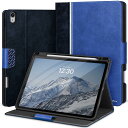 KingBlanc iPad Air 11インチ ケース (2024, M2, 第6世代)・iPad Air 第5/4世代 ケース (2022/2020) 10.9 インチ 手帳型 ペンシル収納 Apple Pencilのワイヤレス充電対応 ペンホルダー付き オートスリープ/ウェイク 絵描き角度 PU合成レザー カバー バイカラー, ブルー(2)