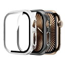 【2枚セッ】For Apple Watch Series 10 42mm ケース フィルム+PCフレーム 一体型 Mosasa Apple Watch Series 10 42mm 用 防水防塵 保護ケース 全面保護 装着簡単 高透過率 指紋防止 強化ガラス 保護フィルム フェイスカバーセット (ブラック+クリア)